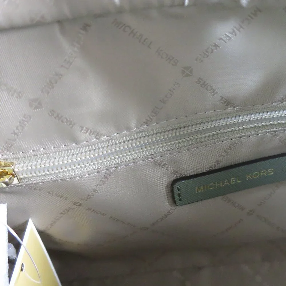 Michael Kors Rayne Medium Leather Satchel Army Green NWT - Picture 10 of 13